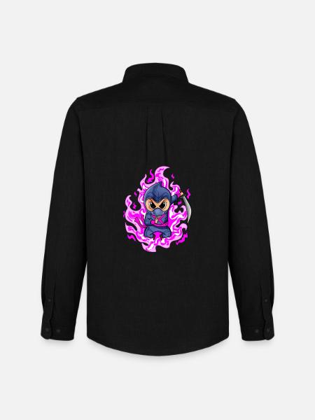 Ninja Mädchen in Rosa - Männer Oxford Hemd von Stanley/Stella - Schwarz
