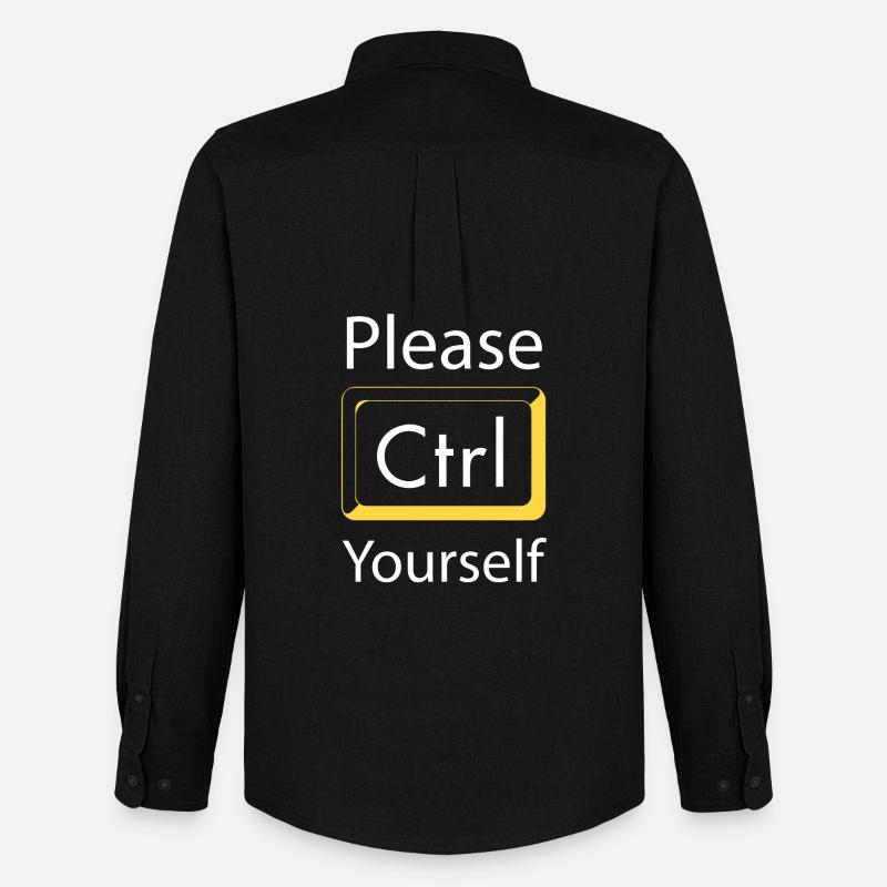 Please Ctrl yourself Gaming - Männer Oxford Hemd von Stanley/Stella - Schwarz