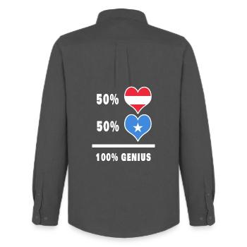 Österreich und Somalia genial / Geschenk - Männer Oxford Hemd von Stanley/Stella - Anthrazit - Hinten - AI Model Male 185 dark (185cm)