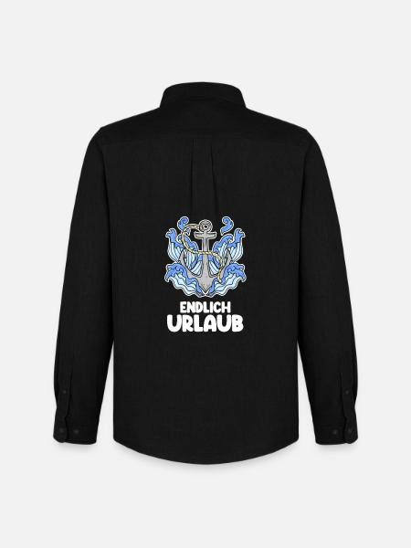 Urlaub - Männer Oxford Hemd von Stanley/Stella - Schwarz