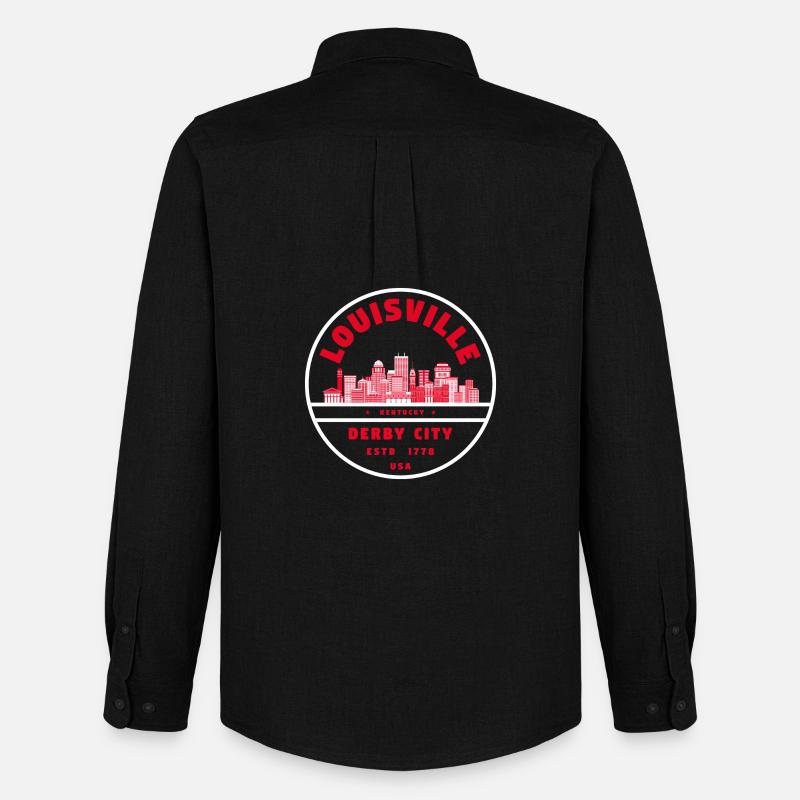 Louisville Derby Skyline Emblem - Männer Oxford Hemd von Stanley/Stella - Schwarz