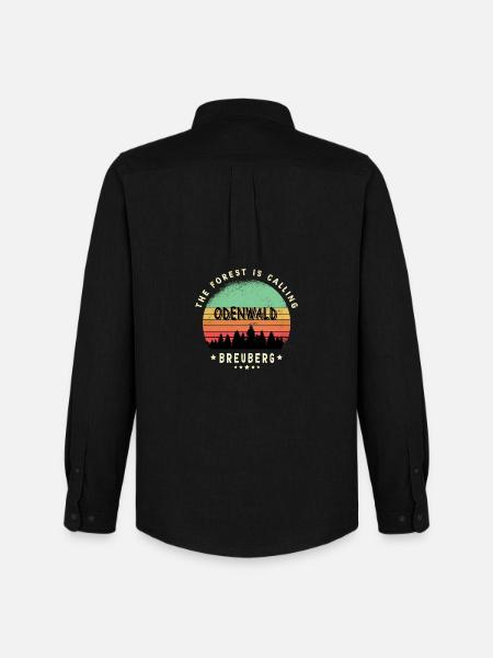 Breuberg Odenwald Design - Männer Oxford Hemd von Stanley/Stella - Schwarz