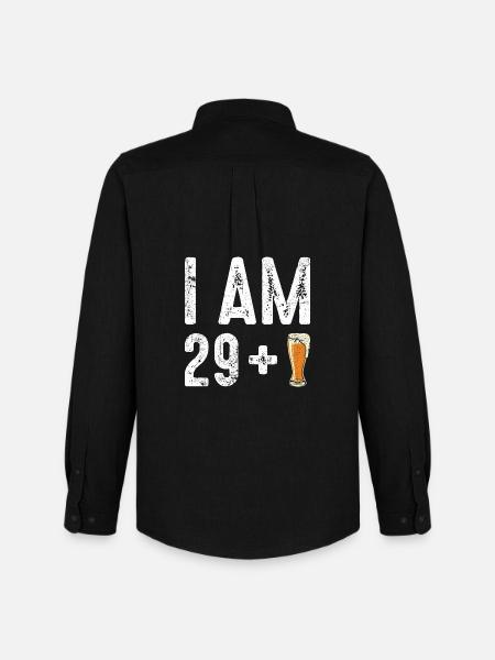 Ich bin 29 plus Bier - Männer Oxford Hemd von Stanley/Stella - Schwarz