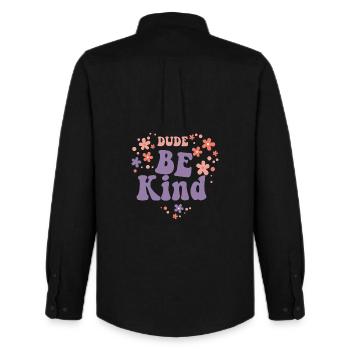 Dude Be Kind No Bullying - Chemise Oxford homme Stanley/Stella - noir - Dos - AI Model Male 185 dark (185cm)