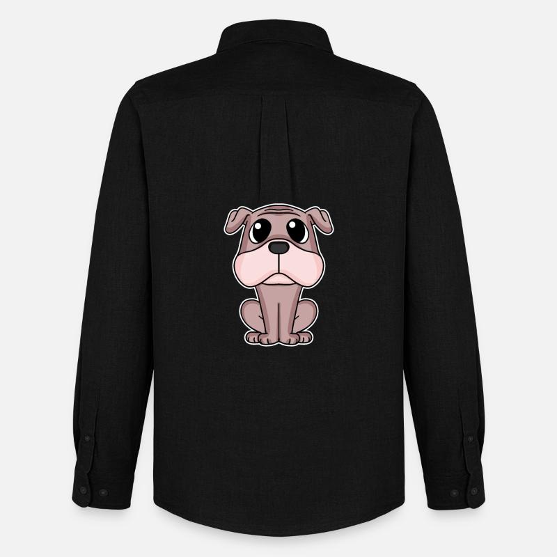 Mops Hund Hundebesitzer - Männer Oxford Hemd von Stanley/Stella - Schwarz