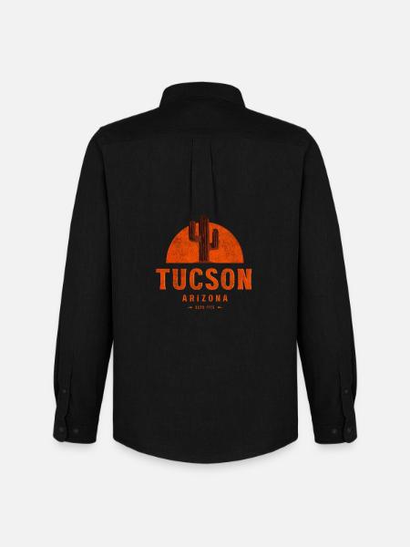 Tucson Sunset Cactus - Men's Oxford Shirt by Stanley/Stella - black