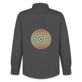 Mandala - Chemise Oxford homme Stanley/Stella - charbon - Dos - AI Model Male 185 dark (185cm)