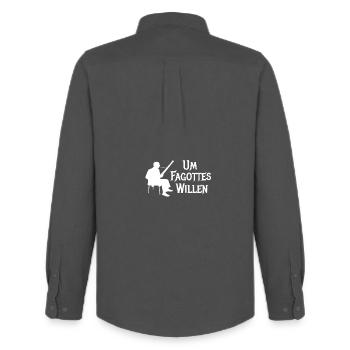 For Bassoon's Sake Bassoon Wordplay - Men's Oxford Shirt by Stanley/Stella - anthracite - Back - AI Model Male 185 dark (185cm)