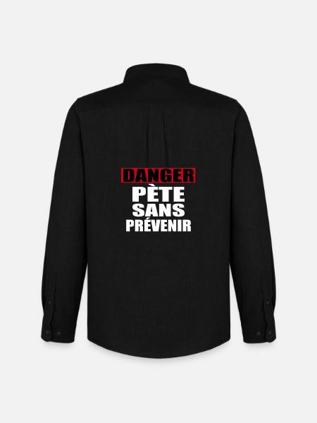 Danger Pete Sans Prévenir - Chemise Oxford homme Stanley/Stella - noir