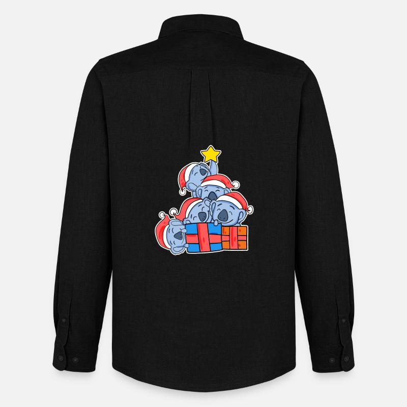 Weihnachten Weihnachtsbaum Koala - Koalas - Männer Oxford Hemd von Stanley/Stella - Schwarz