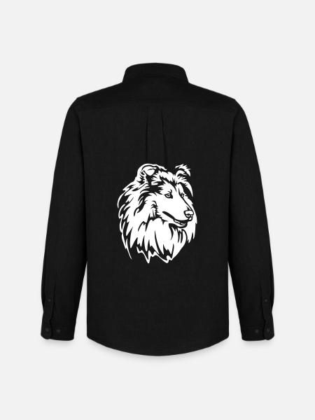 Collie Head "Black Edition" - Men's Oxford Shirt by Stanley/Stella - black