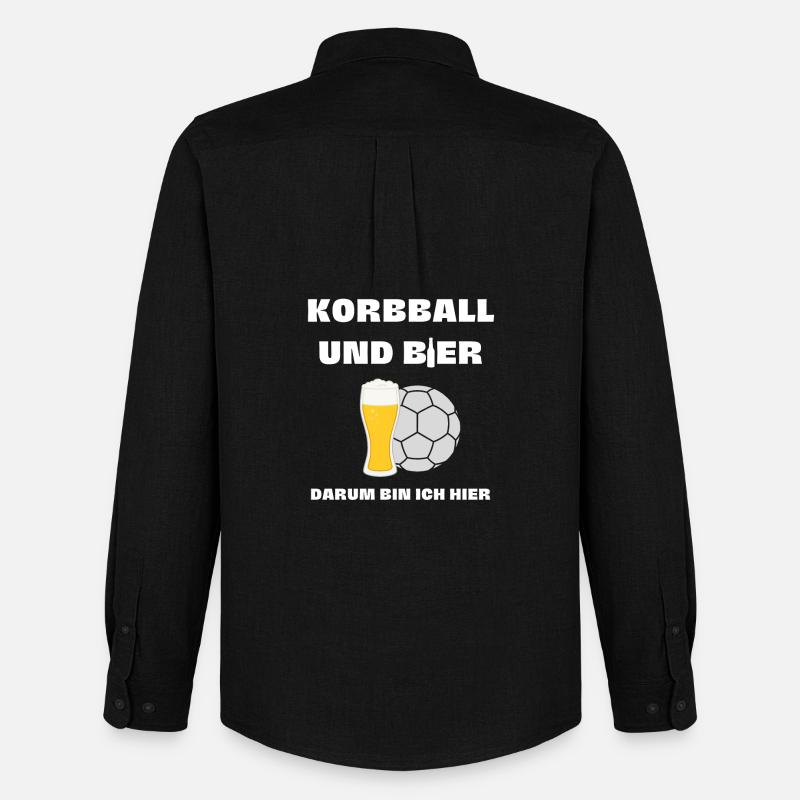Korbball und Bier - Männer Oxford Hemd von Stanley/Stella - Schwarz