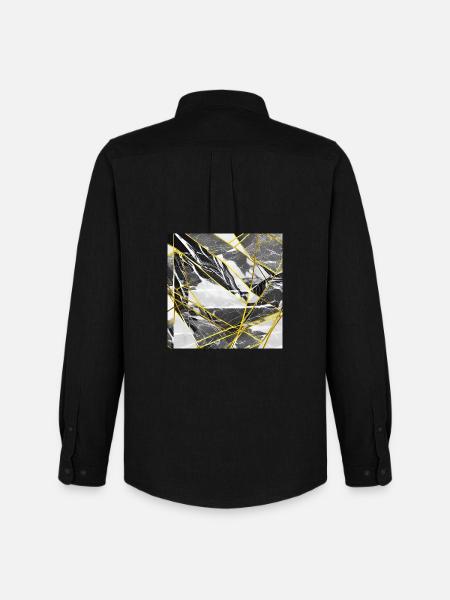 Marble Black Gold Geometric texture - Men's Oxford Shirt by Stanley/Stella - black