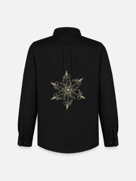 Snowflake Star Ice Crystal - Men's Oxford Shirt by Stanley/Stella - black