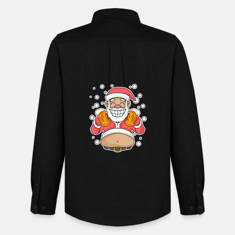 Weichmachten Bier Weihnachtsmann - Männer Oxford Hemd von Stanley/Stella - Schwarz