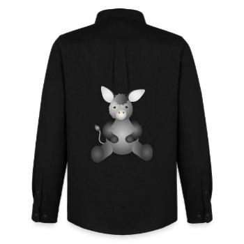 goldiger grauer Esel für Tierfreunde ein Must Have - Männer Oxford Hemd von Stanley/Stella - Schwarz - Hinten - AI Model Male 185 dark (185cm)