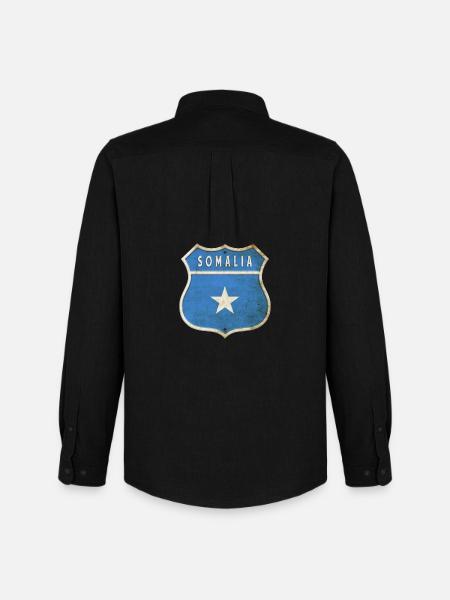 Somalia coat of arms flag design - Men's Oxford Shirt by Stanley/Stella - black