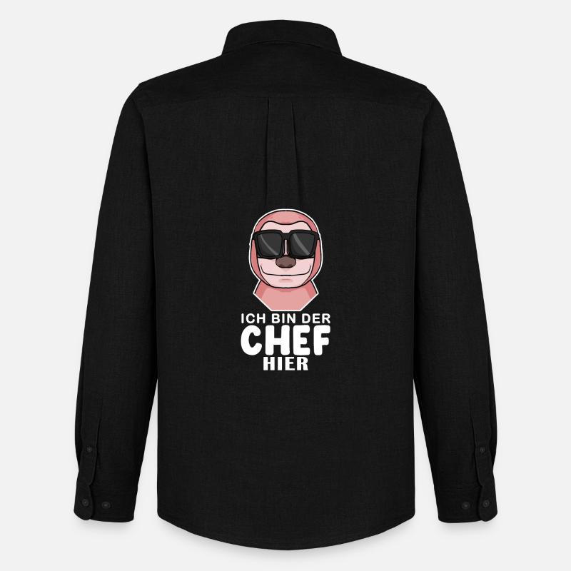 Cool Faultier Chef - Männer Oxford Hemd von Stanley/Stella - Schwarz