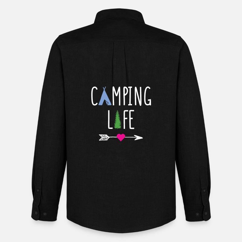 Campingleben - Männer Oxford Hemd von Stanley/Stella - Schwarz