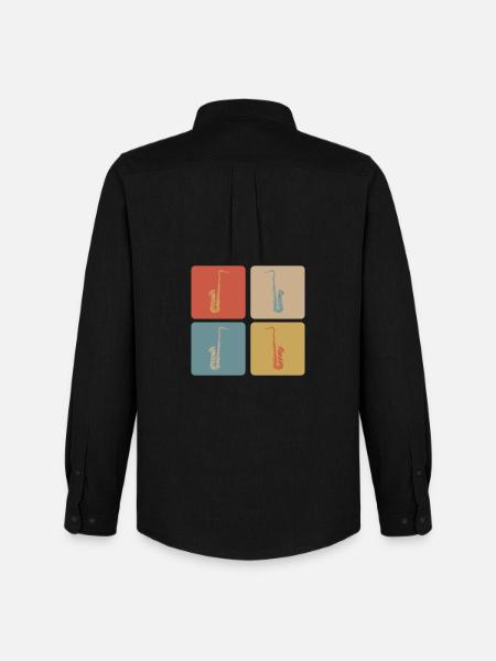 Saxophone design - Men's Oxford Shirt by Stanley/Stella - black