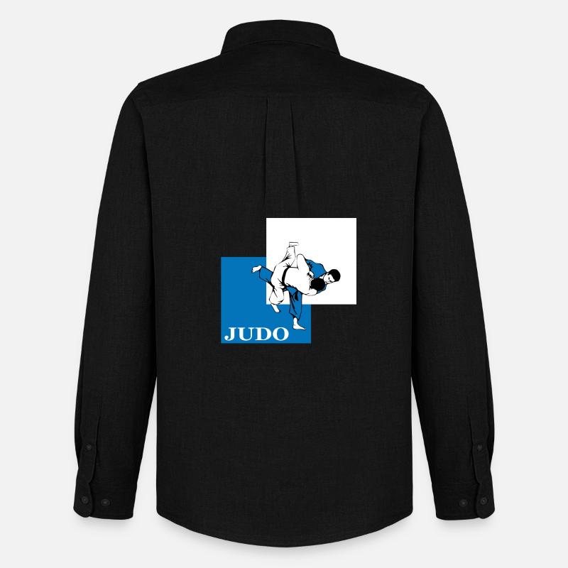 Judo - Männer Oxford Hemd von Stanley/Stella - Schwarz