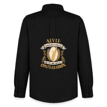 Contrabassoon Musician Instrument Brass Music Gift - Men's Oxford Shirt by Stanley/Stella - black - Back - AI Model Male 185 dark (185cm)