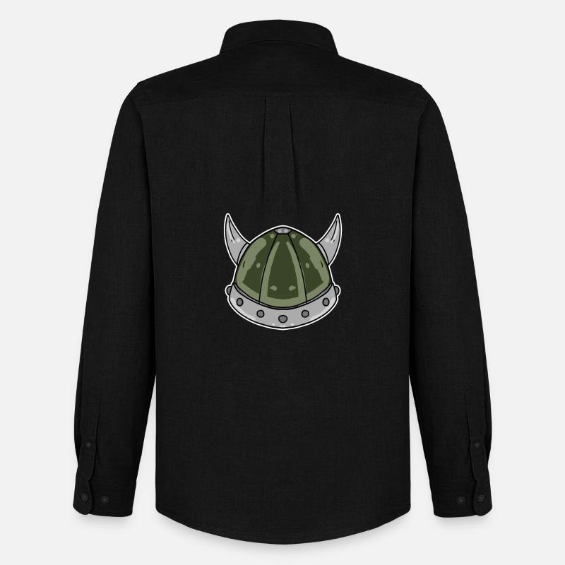 Wikinger Helm - Männer Oxford Hemd von Stanley/Stella - Schwarz