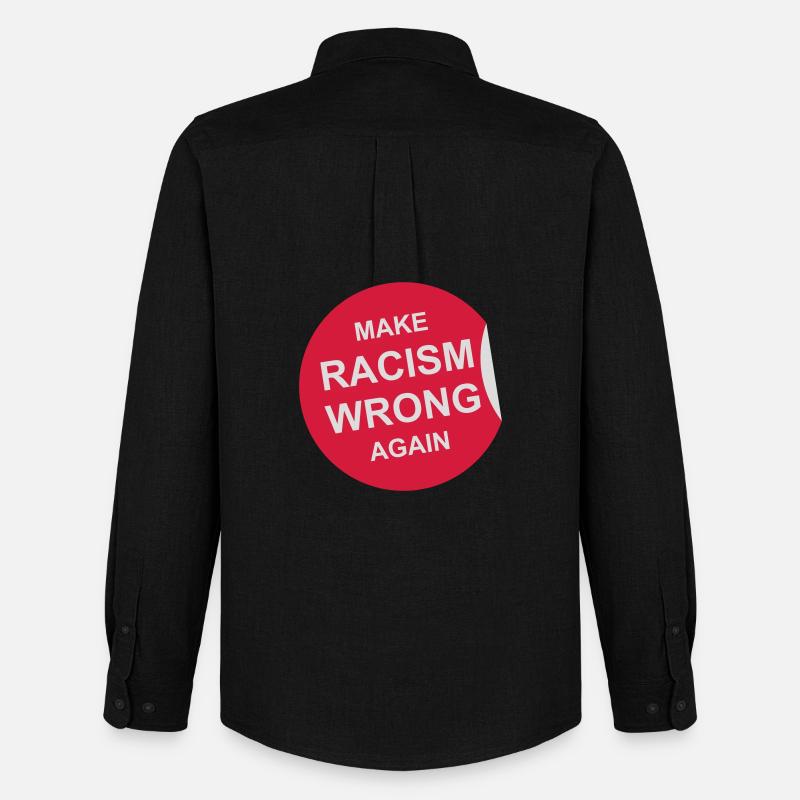make racism wrong again - Männer Oxford Hemd von Stanley/Stella - Schwarz