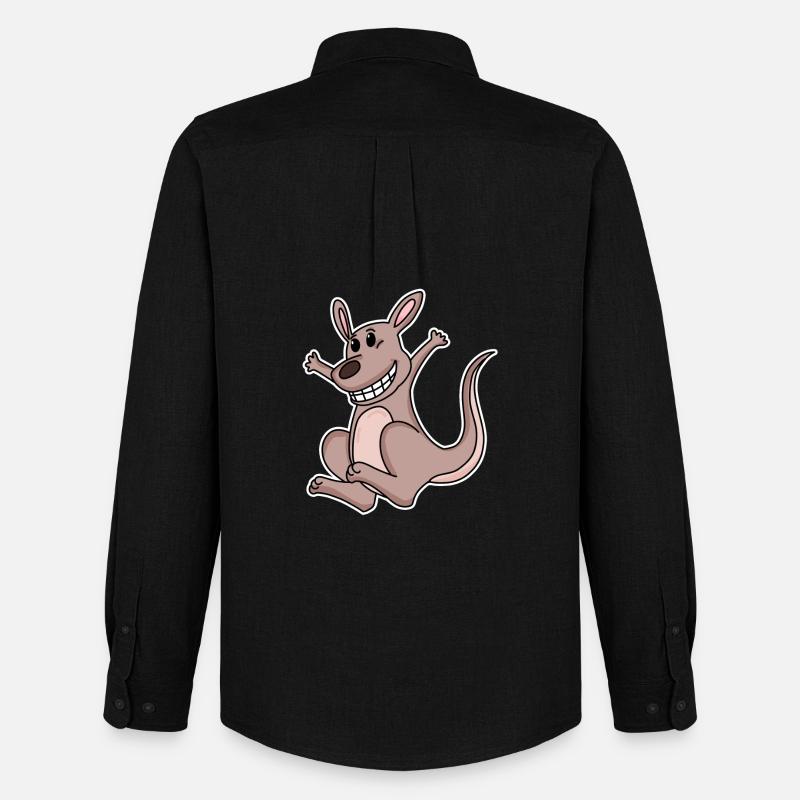 Känguru - Männer Oxford Hemd von Stanley/Stella - Schwarz