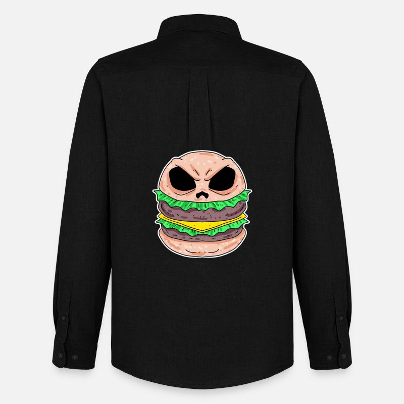 Schädel Burger - Männer Oxford Hemd von Stanley/Stella - Schwarz