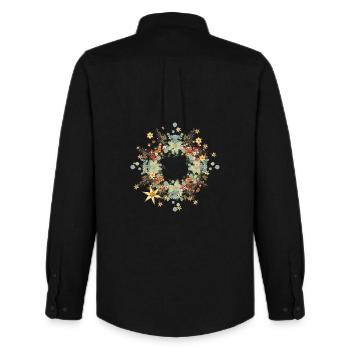 Christmas frame made of greens and sweets - Men's Oxford Shirt by Stanley/Stella - black - Back - AI Model Male 185 dark (185cm)