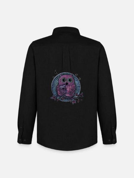 Eulen Mama Kind - Männer Oxford Hemd von Stanley/Stella - Schwarz