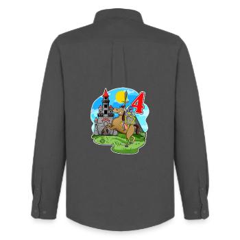 Four Year Old Knight - 4 Years - Men's Oxford Shirt by Stanley/Stella - anthracite - Back - AI Model Male 185 dark (185cm)