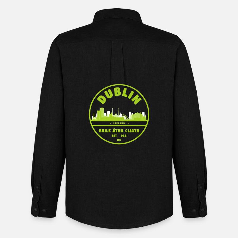 Dublin Skyline Stempel - Männer Oxford Hemd von Stanley/Stella - Schwarz