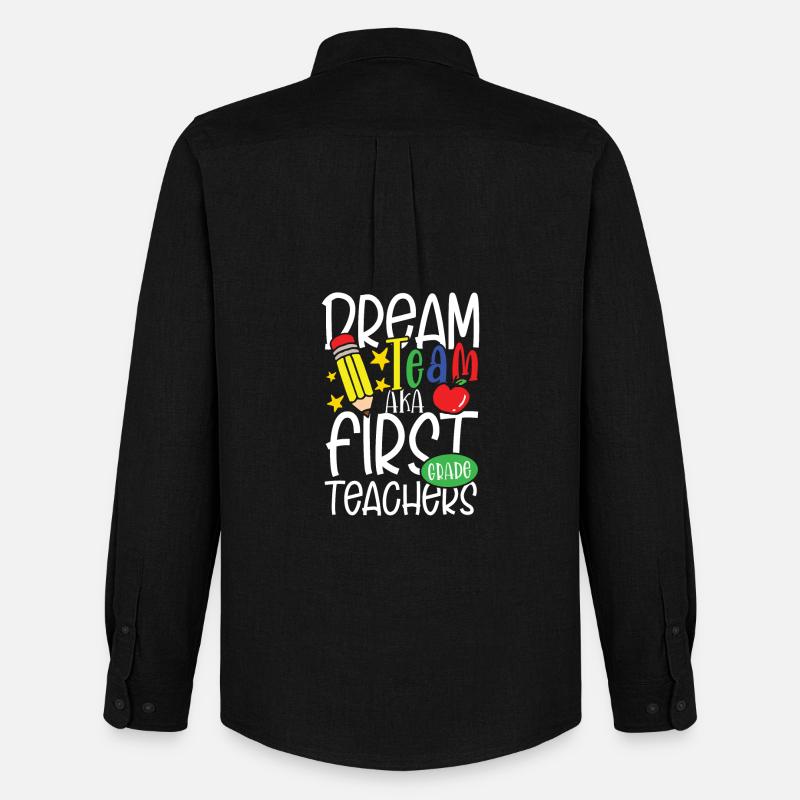 DREAM TEAM AKA FIRST GRADE TEACHER - Männer Oxford Hemd von Stanley/Stella - Schwarz