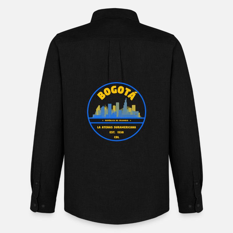 Bogotá Skyline Emblem - Männer Oxford Hemd von Stanley/Stella - Schwarz