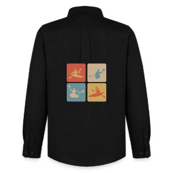 Canoe polo Design - Men's Oxford Shirt by Stanley/Stella - black - Back - AI Model Male 185 dark (185cm)