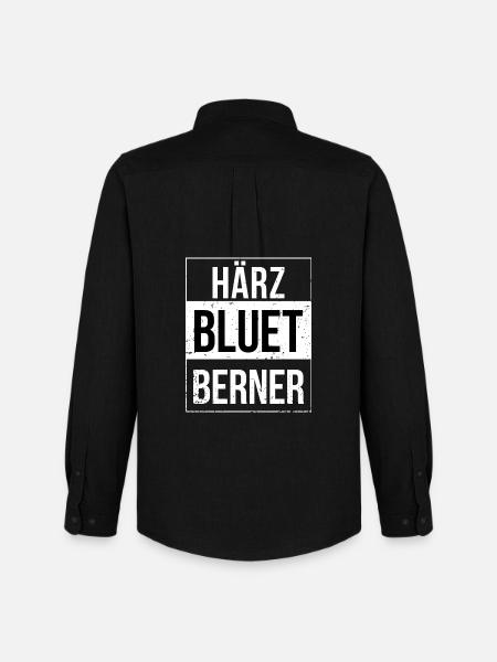Bern Härzbluetberner Berner - Männer Oxford Hemd von Stanley/Stella - Schwarz