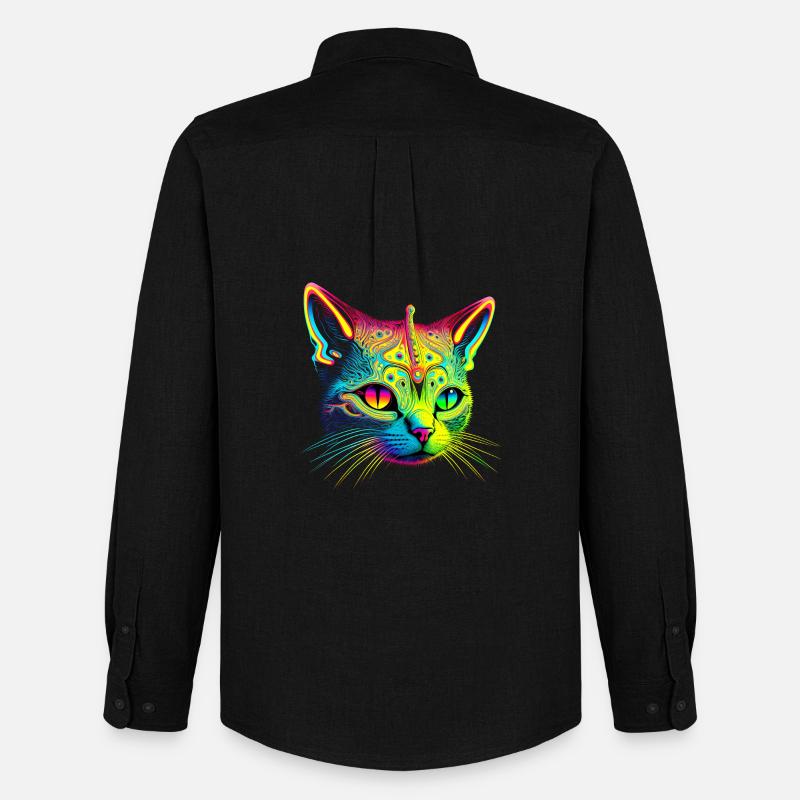 Katzen-Alien - Männer Oxford Hemd von Stanley/Stella - Schwarz