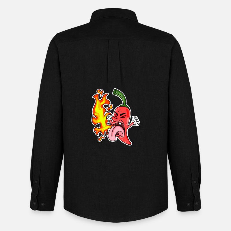 Chilischote - Peperoni - Männer Oxford Hemd von Stanley/Stella - Schwarz