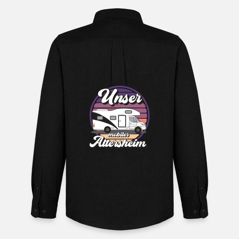 Mobiler Camper Outdoor Design - Männer Oxford Hemd von Stanley/Stella - Schwarz