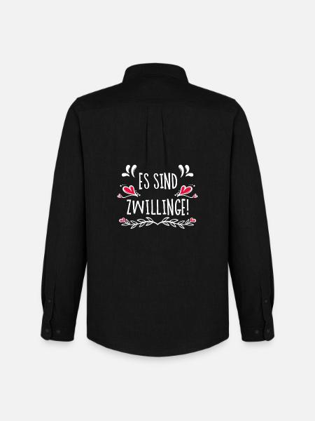 Babybauch Statement Schwangerschaft Schwanger Herz - Männer Oxford Hemd von Stanley/Stella - Schwarz