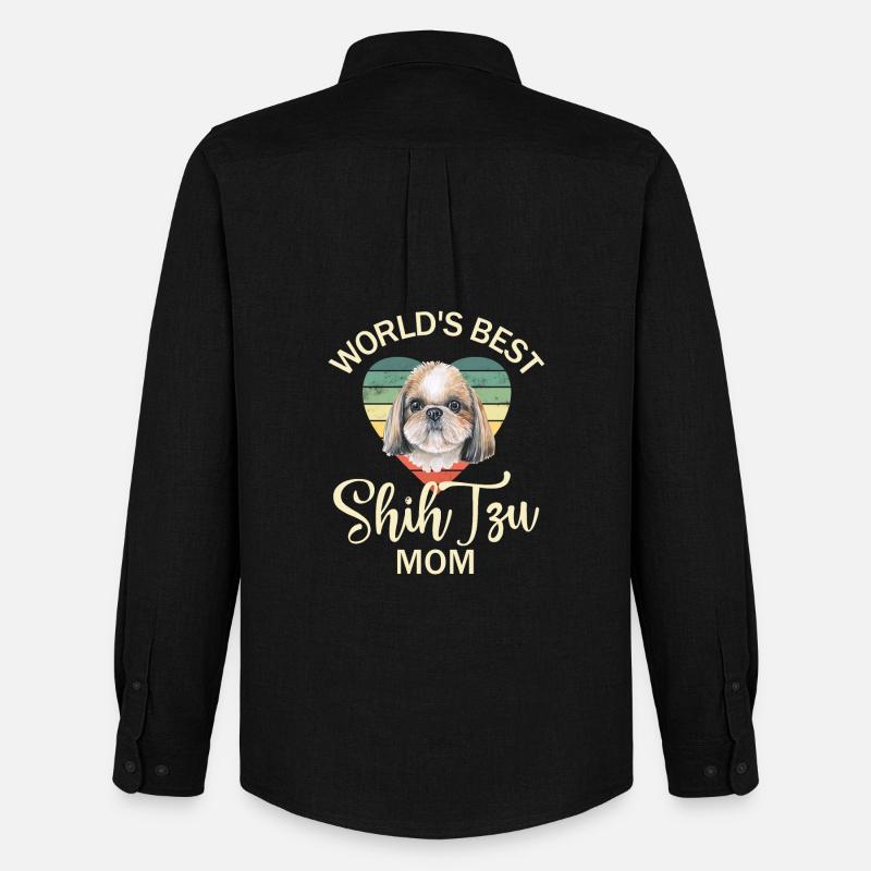 Hund Shih Tzu - Männer Oxford Hemd von Stanley/Stella - Schwarz