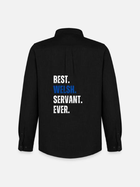 ! Best Welsh Servant Ever Lettering - Men's Oxford Shirt by Stanley/Stella - black