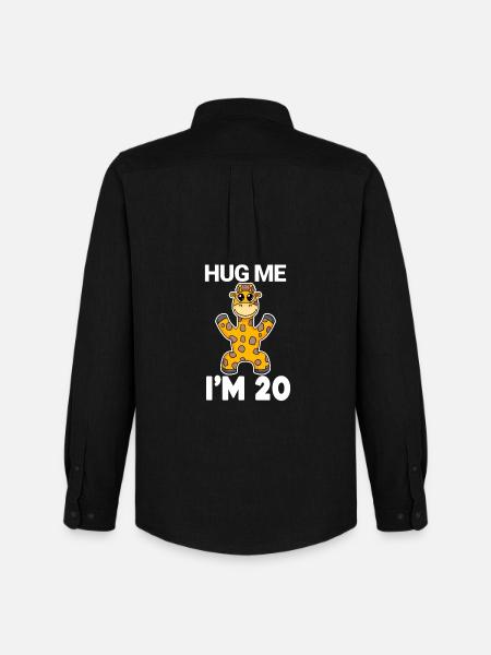 20 birthday - 20 years - hug - Men's Oxford Shirt by Stanley/Stella - black