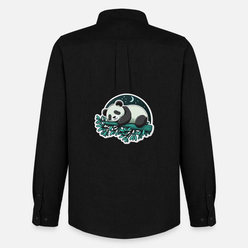 Sleeping Panda - Männer Oxford Hemd von Stanley/Stella - Schwarz