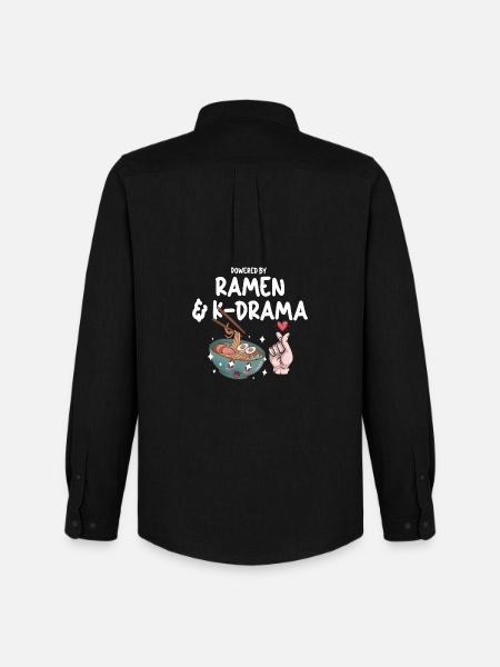 Propulsé par Ramen et K-drama - Chemise Oxford homme Stanley/Stella - noir