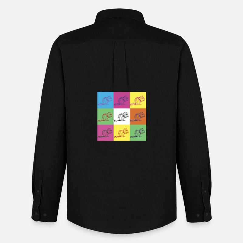 Eichhörnchen Design - Männer Oxford Hemd von Stanley/Stella - Schwarz
