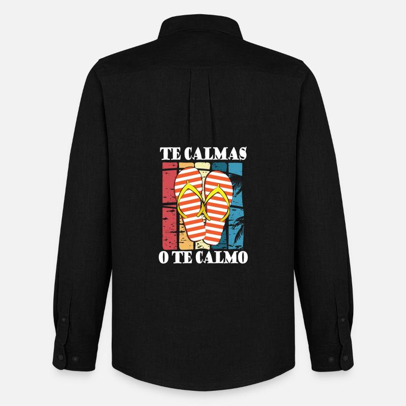 Te calmas o te calmo - Männer Oxford Hemd von Stanley/Stella - Schwarz