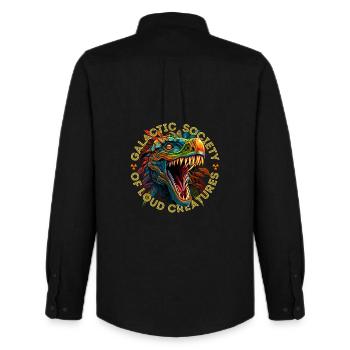 Galactic Society of Loud Creatures - Men's Oxford Shirt by Stanley/Stella - black - Back - AI Model Male 185 dark (185cm)